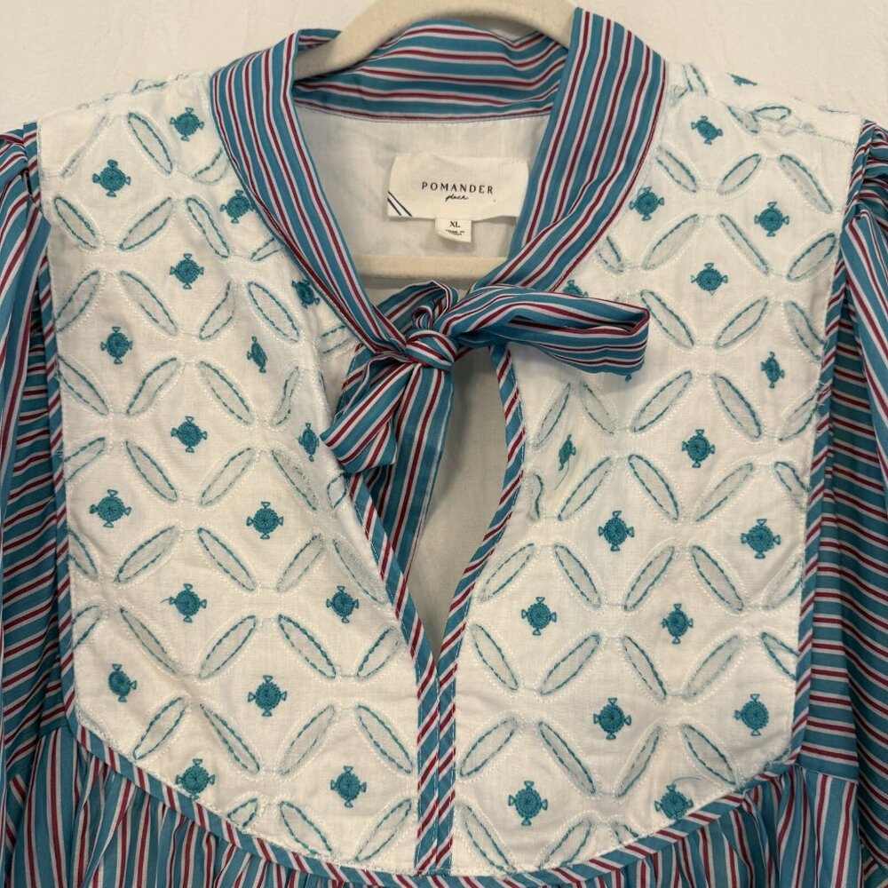 Tuckernuck Pomander Place Juliette Dress XL Embroidered Preppy Coastal Classic - Picture 3 of 16